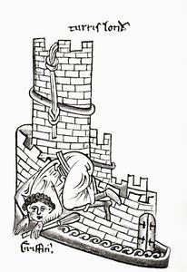 Gruffydd probeert te ontsnappen uit de Tower of London in 1243, uit 